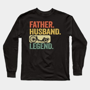 Father Husband Recumbent Legend Funny Recumbent Bike Long Sleeve T-Shirt